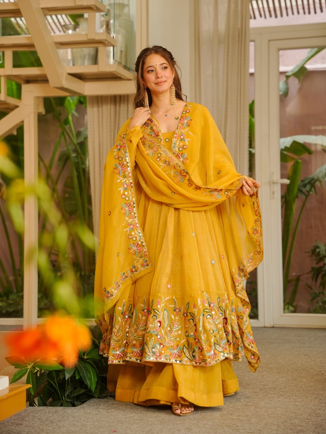 Yash Enterprise Yellow Crunchy Silk Party Wear Sharara Suit Set - Distacart