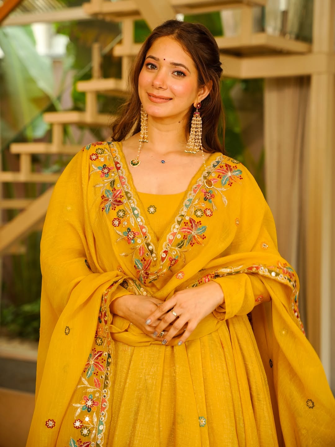 Yash Enterprise Yellow Crunchy Silk Party Wear Sharara Suit Set - Distacart