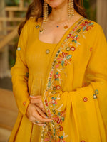 Thumbnail for Yash Enterprise Yellow Crunchy Silk Party Wear Sharara Suit Set - Distacart