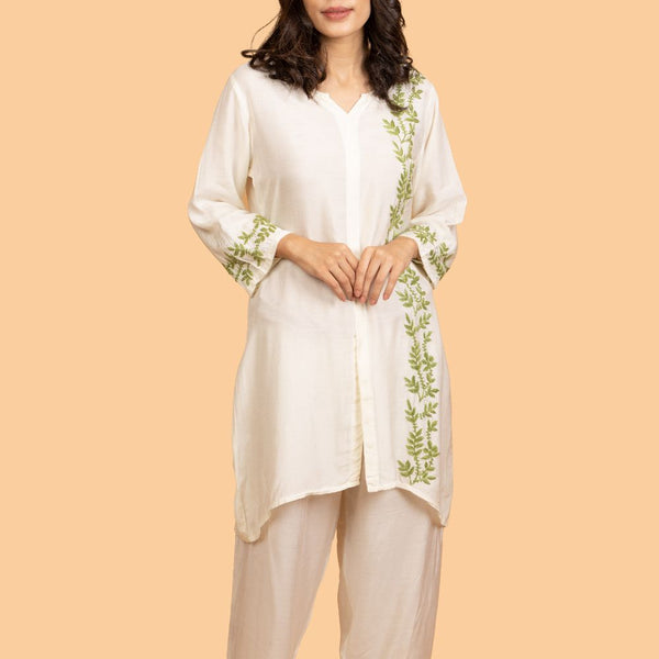 Gharana India Pure Muslin Short Chikankari Kurta