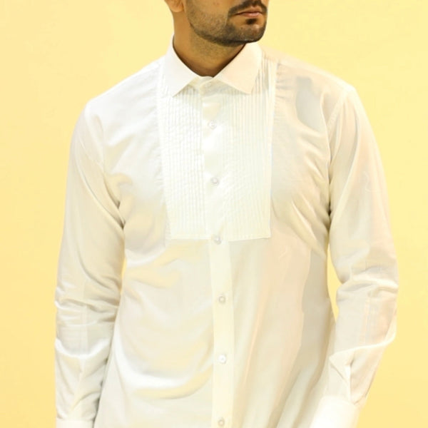 Duende Designer White Shirt-Tuxedo Shirt by Hilo Design - Distacart