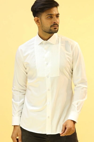 Duende Designer White Shirt-Tuxedo Shirt by Hilo Design