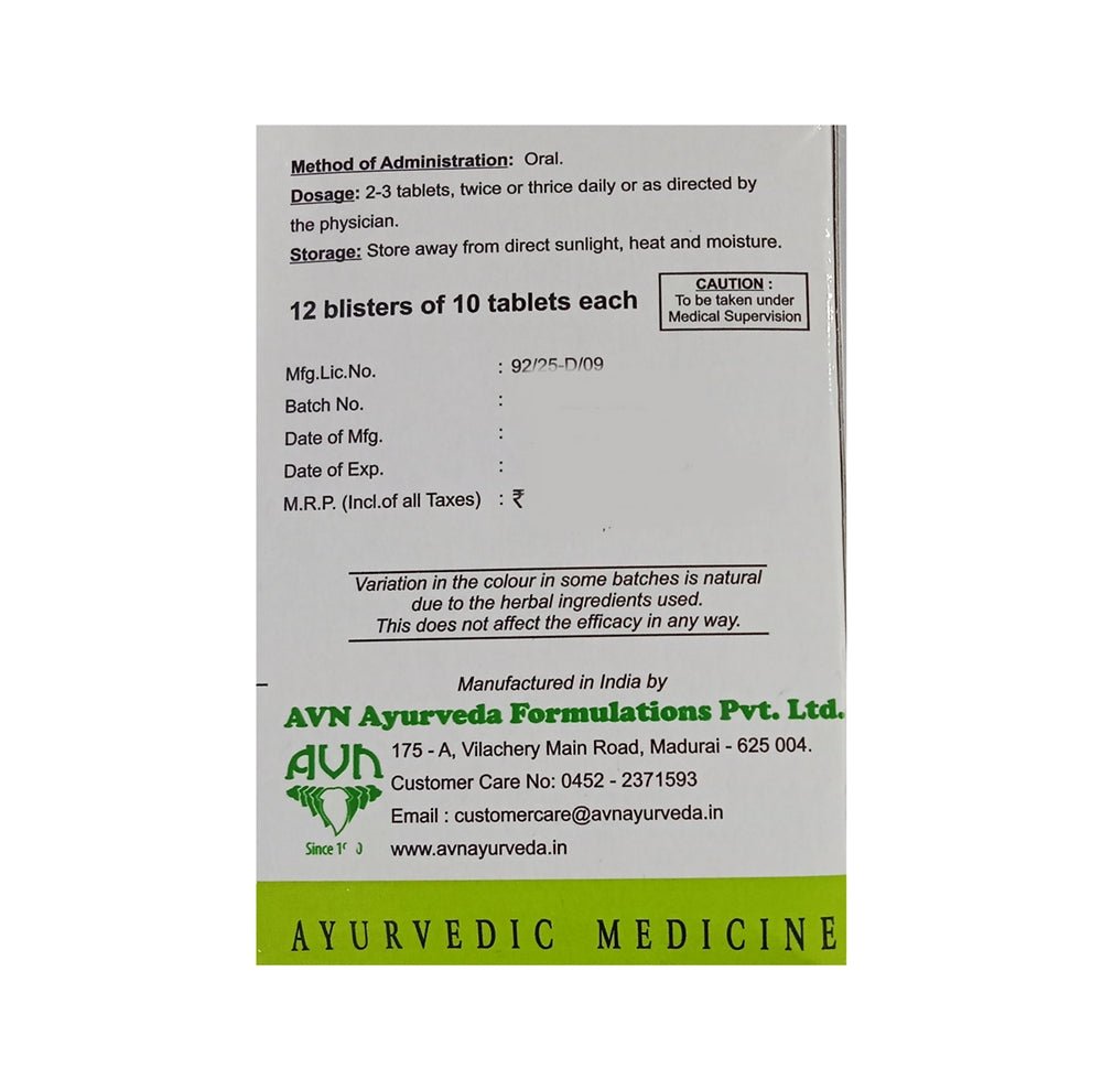 Avn Ayurveda Varanadi Kashayam Tablet - Distacart