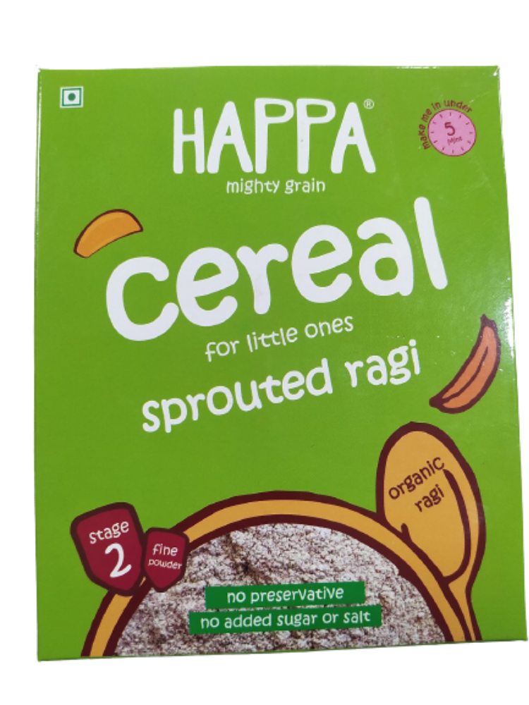 Happa Organic Baby Food Sprouted Ragi Porridge Mix-Stage 2 - Distacart