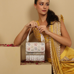 Thumbnail for New Stylish Partywear Floral Beaded White Sling Bag for Womens by House of Ree - Distacart