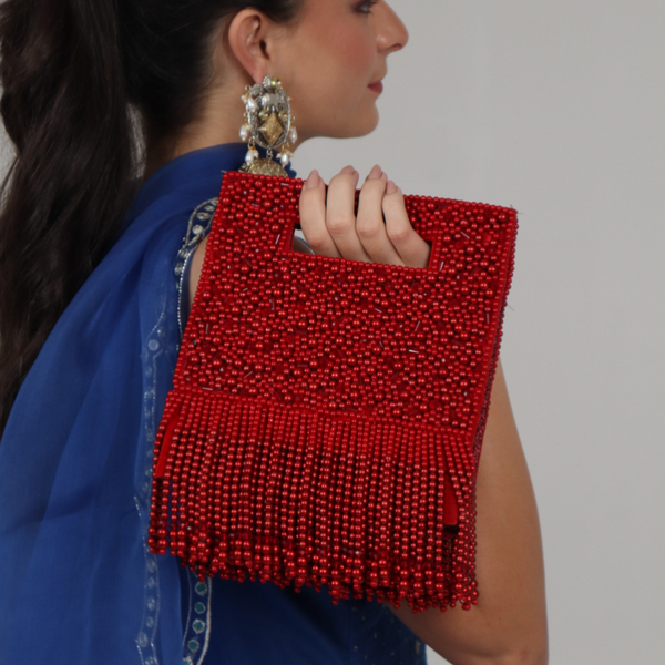 New Stylish Partywear Green Pearl Studded Sling Bag for Womens by House of Ree - Distacart