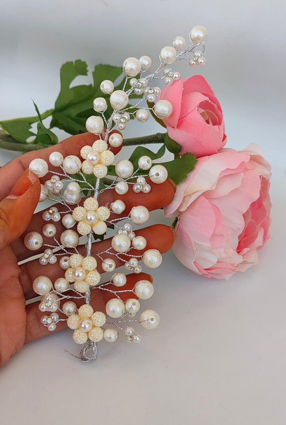 White Bridal Hair Brooch - Distacart