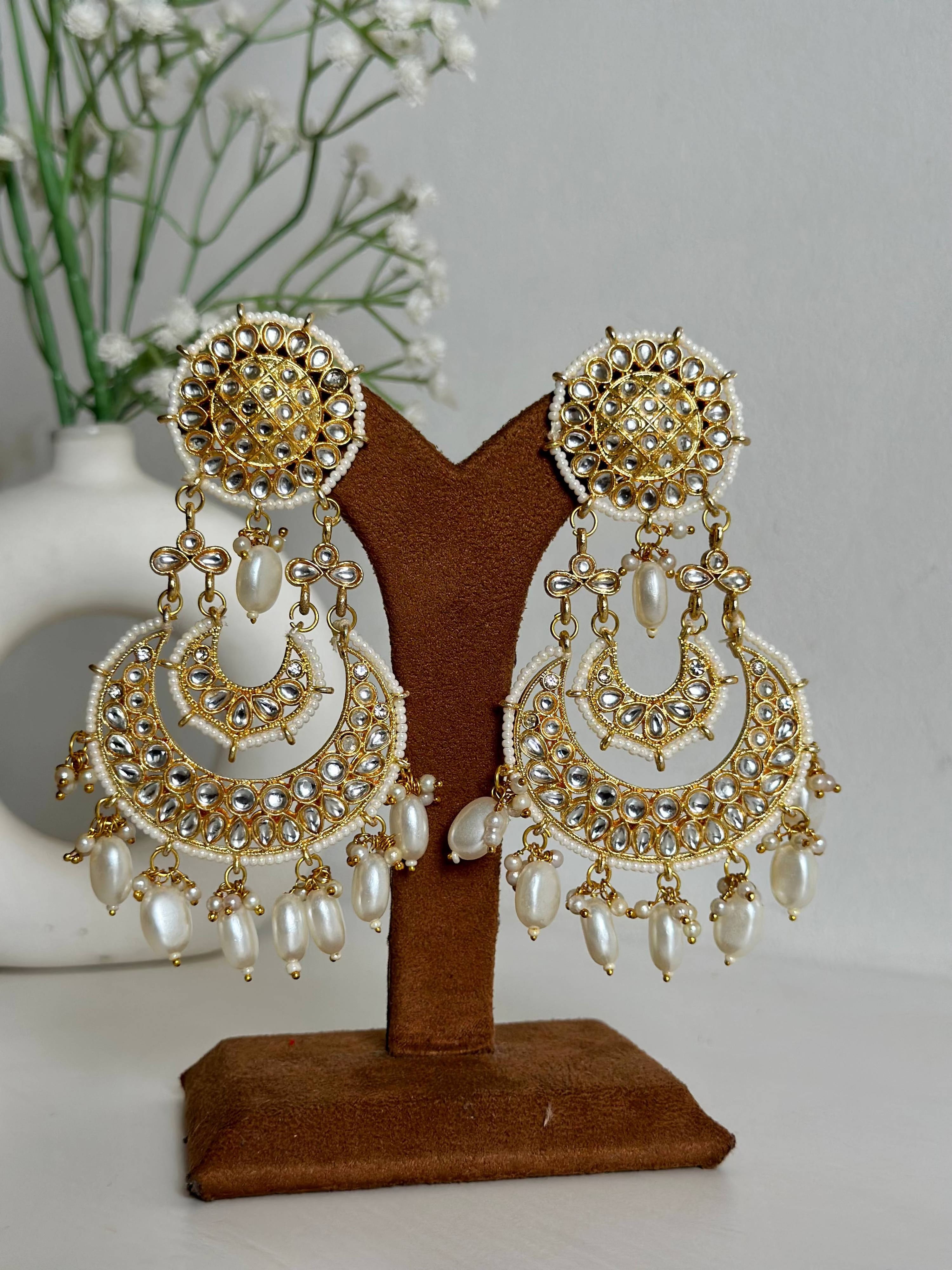 Golden Chandbali Earrings By House of Ree - Distacart