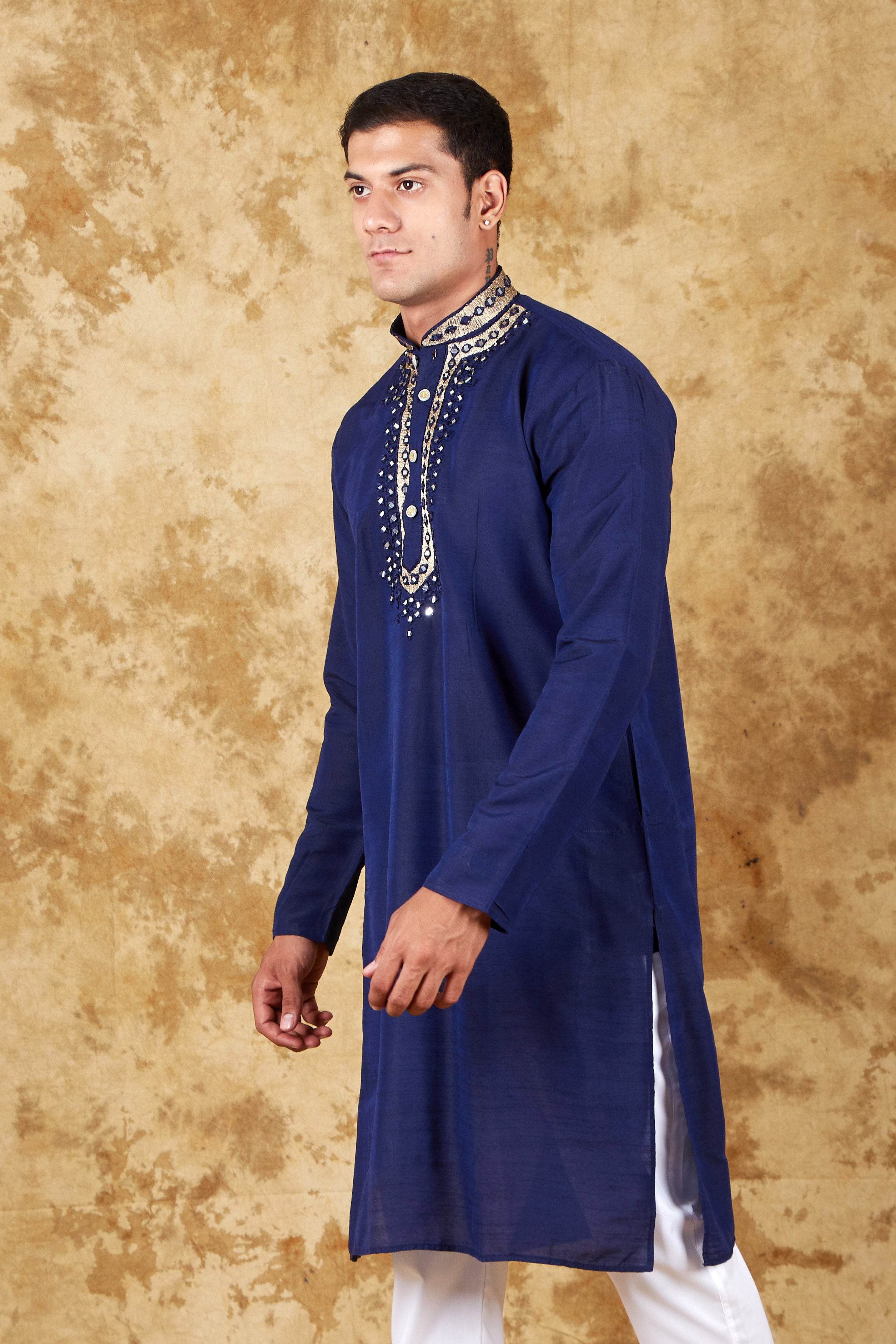 Bluesaanchi Men's Mirror Magic Blue Kurta Set - Distacart
