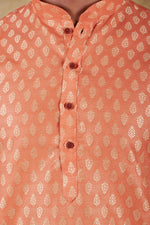Thumbnail for Bluesaanchi Men's Coral Banarasi Silk Kurta Set - Distacart