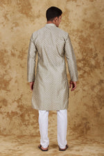 Thumbnail for Bluesaanchi Men's Sliver Banarasi Silk Kurta Set - Distacart
