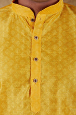 Thumbnail for Bluesaanchi Men's Mango Banarasi Silk Kurta Set - Distacart