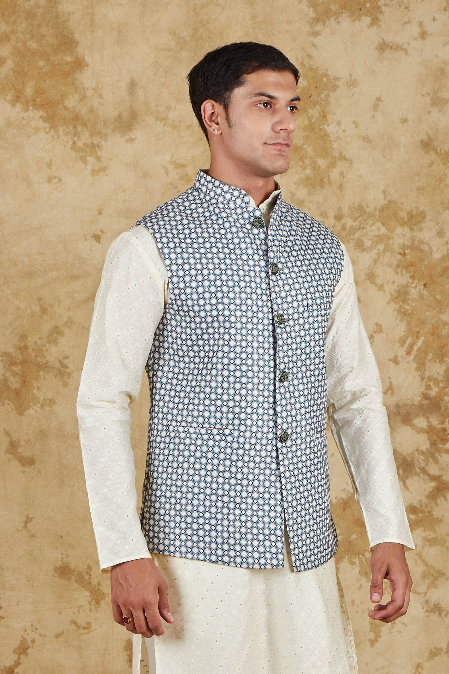 Bluesaanchi Men's Cream Waistcoat - Distacart