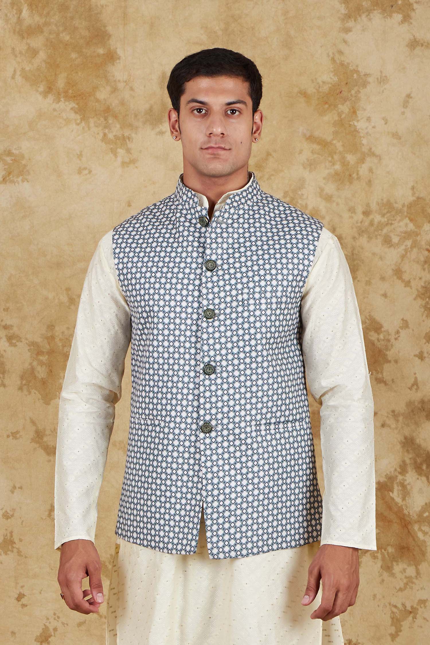 Bluesaanchi Men's Cream Waistcoat - Distacart