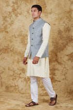 Thumbnail for Bluesaanchi Men's Cream Waistcoat Kurta Pajama Set - Distacart