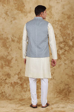 Thumbnail for Bluesaanchi Men's Cream Waistcoat Kurta Pajama Set - Distacart