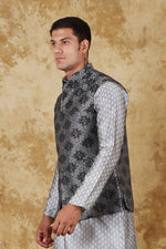 Thumbnail for Bluesaanchi Men's Jacquard Grey Waistcoat - Distacart
