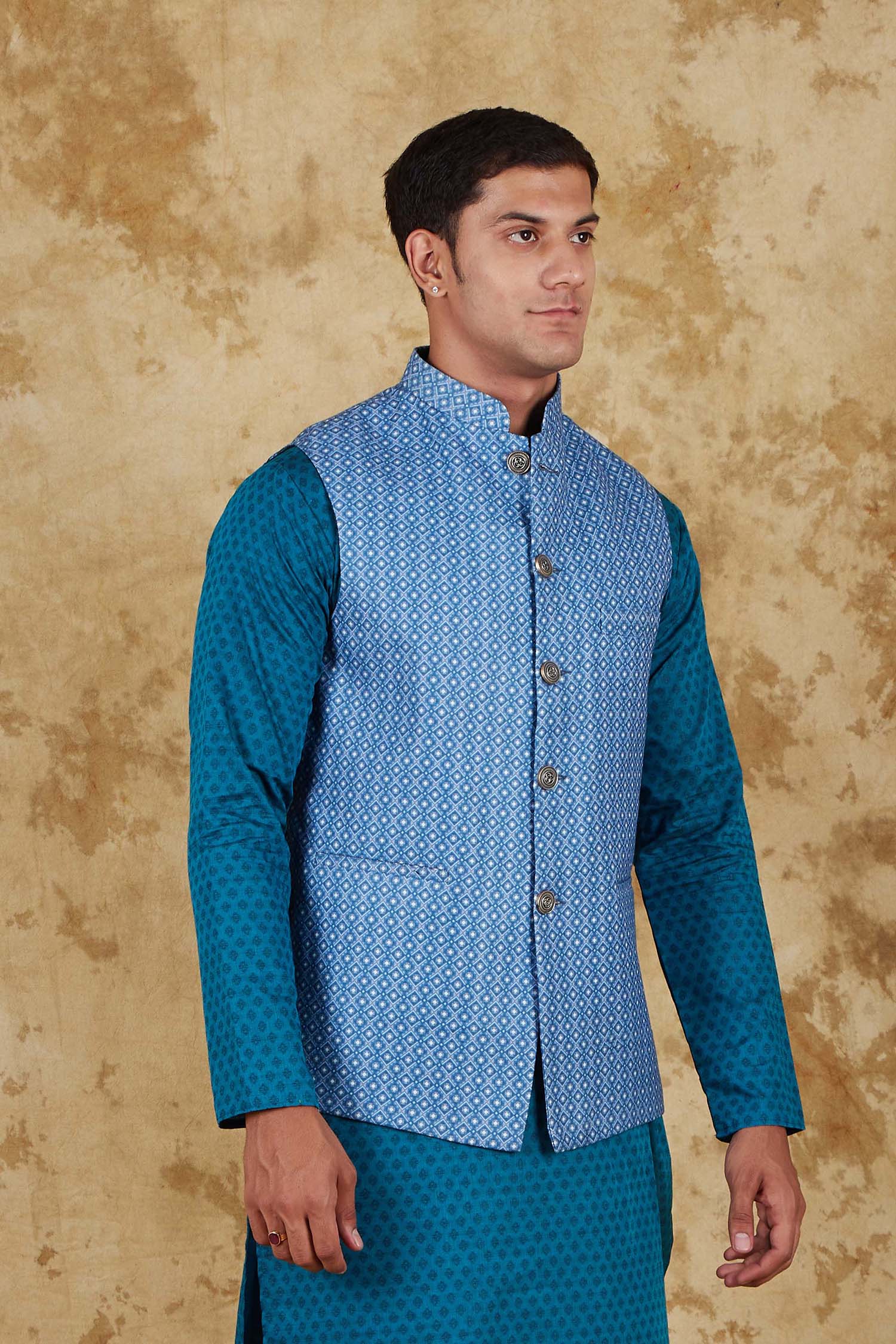 Bluesaanchi Men's Blue Waistcoat - Distacart