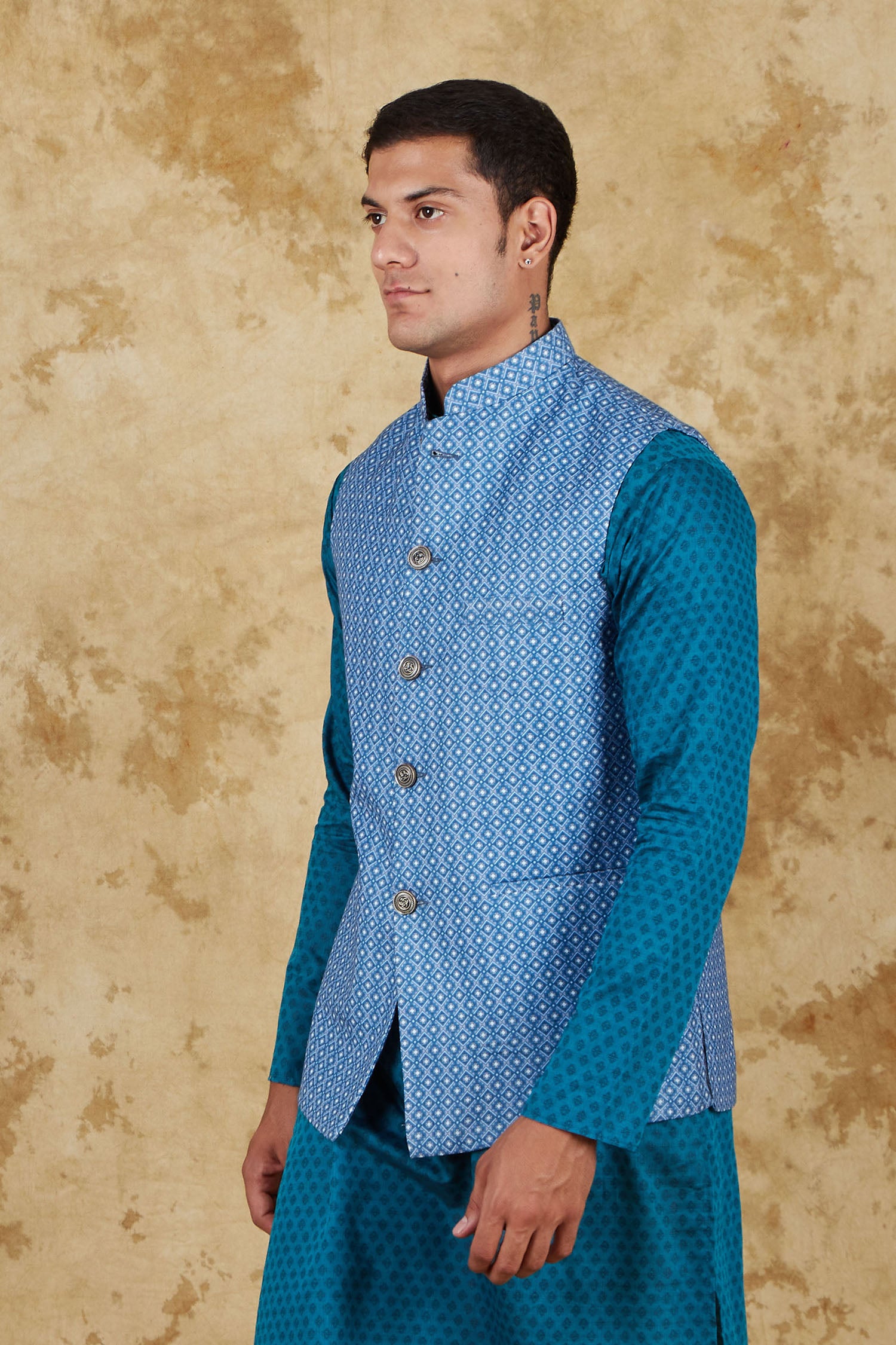 Bluesaanchi Men's Blue Waistcoat - Distacart