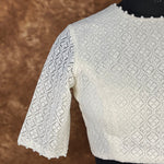 Thumbnail for Radiant Glow Cream Coloured Cotton Less Ready to Wear Blouse - kapda Tailor - Distacart