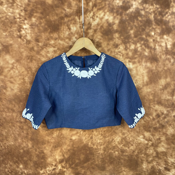 Jardosi Justajoo Blue Coloured Cotton Ready to Wear Blouse - kapda Tailor - Distacart