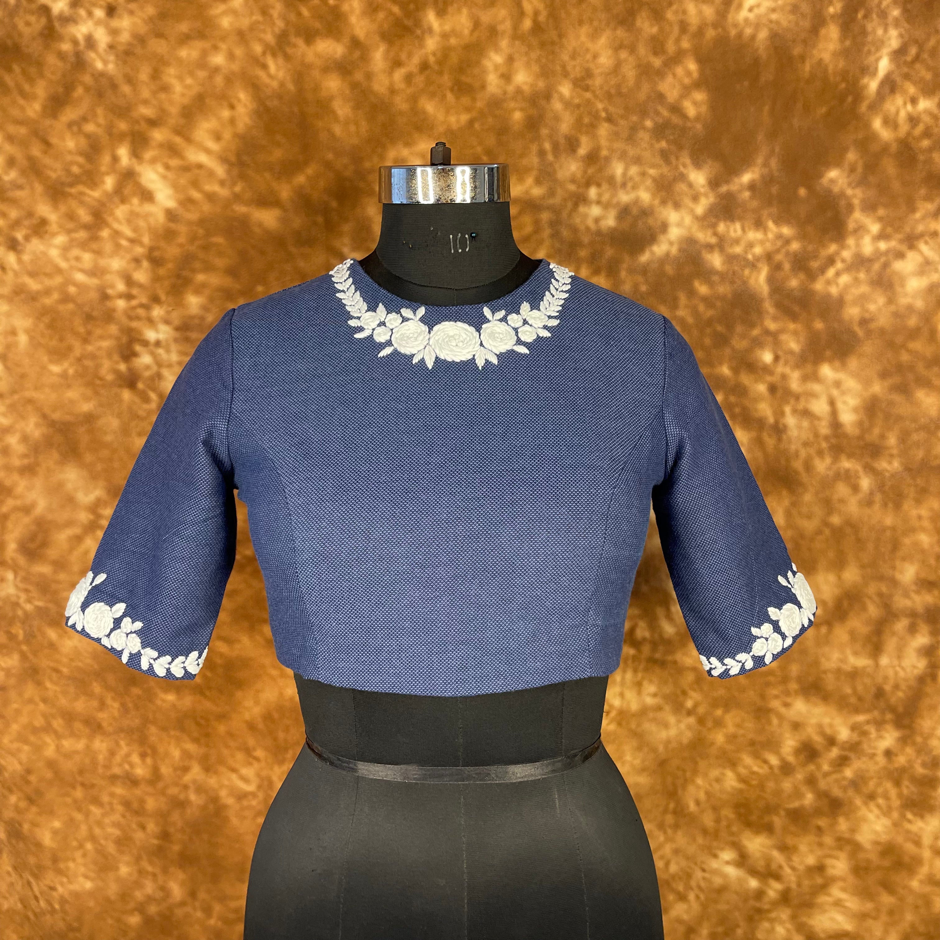Jardosi Justajoo Blue Coloured Cotton Ready to Wear Blouse - kapda Tailor - Distacart
