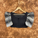 Thumbnail for Aurora Black Black Coloured Cotton / Chanderi Ready to Wear Blouse - kapda Tailor - Distacart