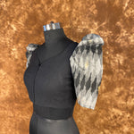 Thumbnail for Aurora Black Black Coloured Cotton / Chanderi Ready to Wear Blouse - kapda Tailor - Distacart