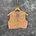Thumbnail for Parchment Pink Pink Coloured Net With Embroidrey Ready to Wear Blouse - kapda Tailor - Distacart
