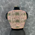 Thumbnail for Parchment Pink Pink Coloured Net With Embroidrey Ready to Wear Blouse - kapda Tailor - Distacart