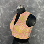 Thumbnail for Parchment Pink Pink Coloured Net With Embroidrey Ready to Wear Blouse - kapda Tailor - Distacart