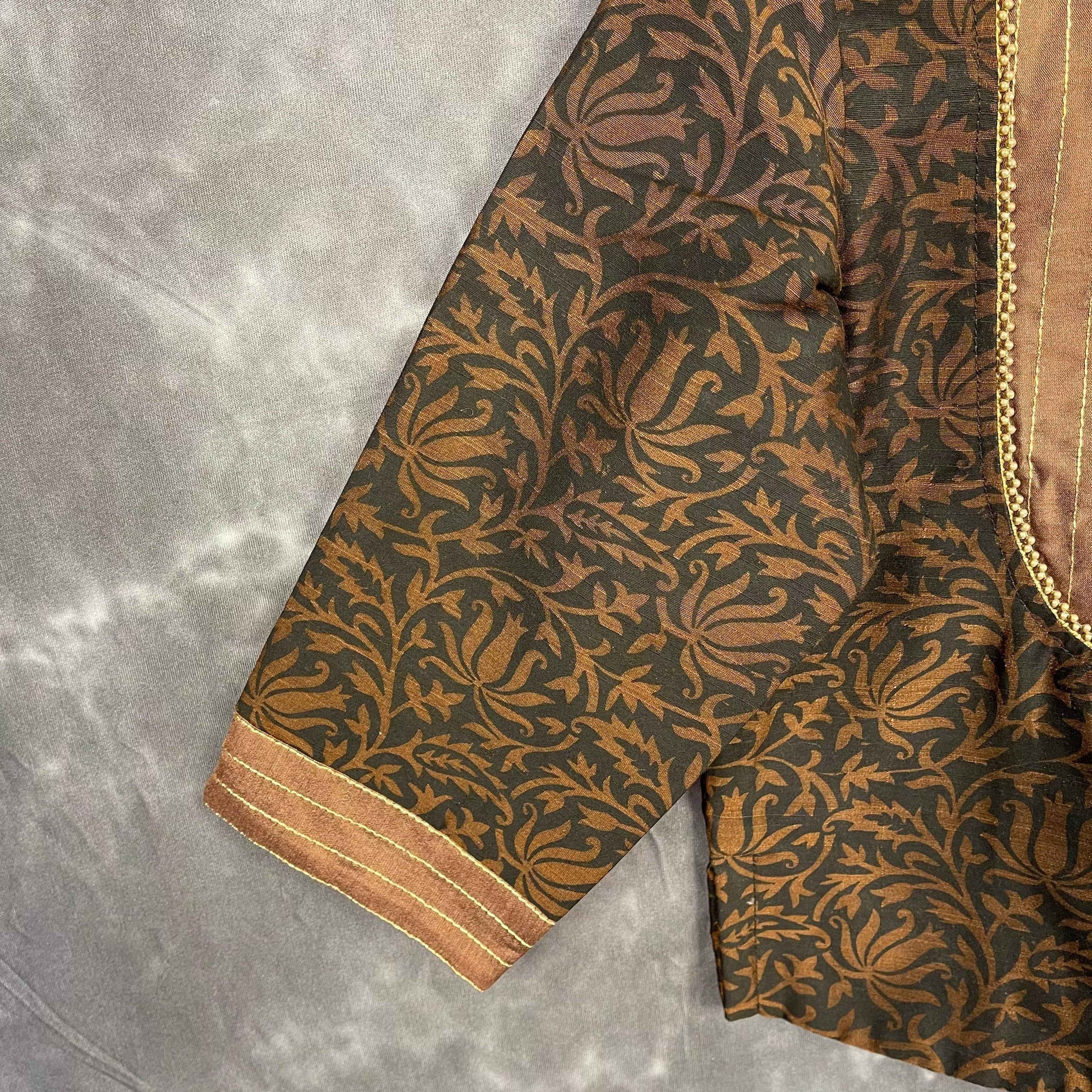 Wood Wish Brown Coloured Cotton Silk Ready to Wear Blouse - kapda Tailor - Distacart