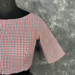 Thumbnail for Asymmetric Symmetry Multi Color Coloured Cotton Ready to Wear Blouse - kapda Tailor - Distacart