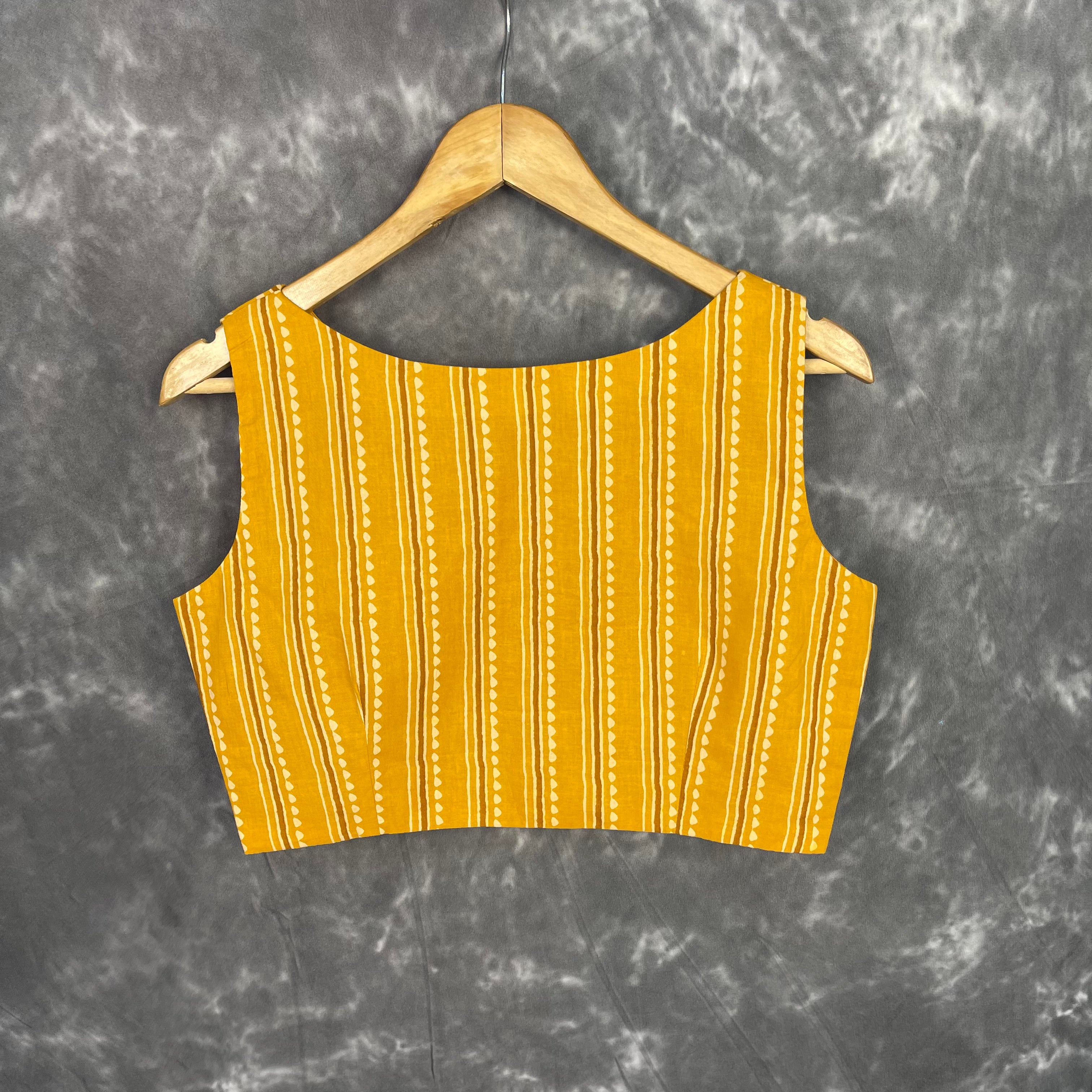 Ujla Savera Orange Coloured Cotton Printed Ready to Wear Blouse - kapda Tailor - Distacart