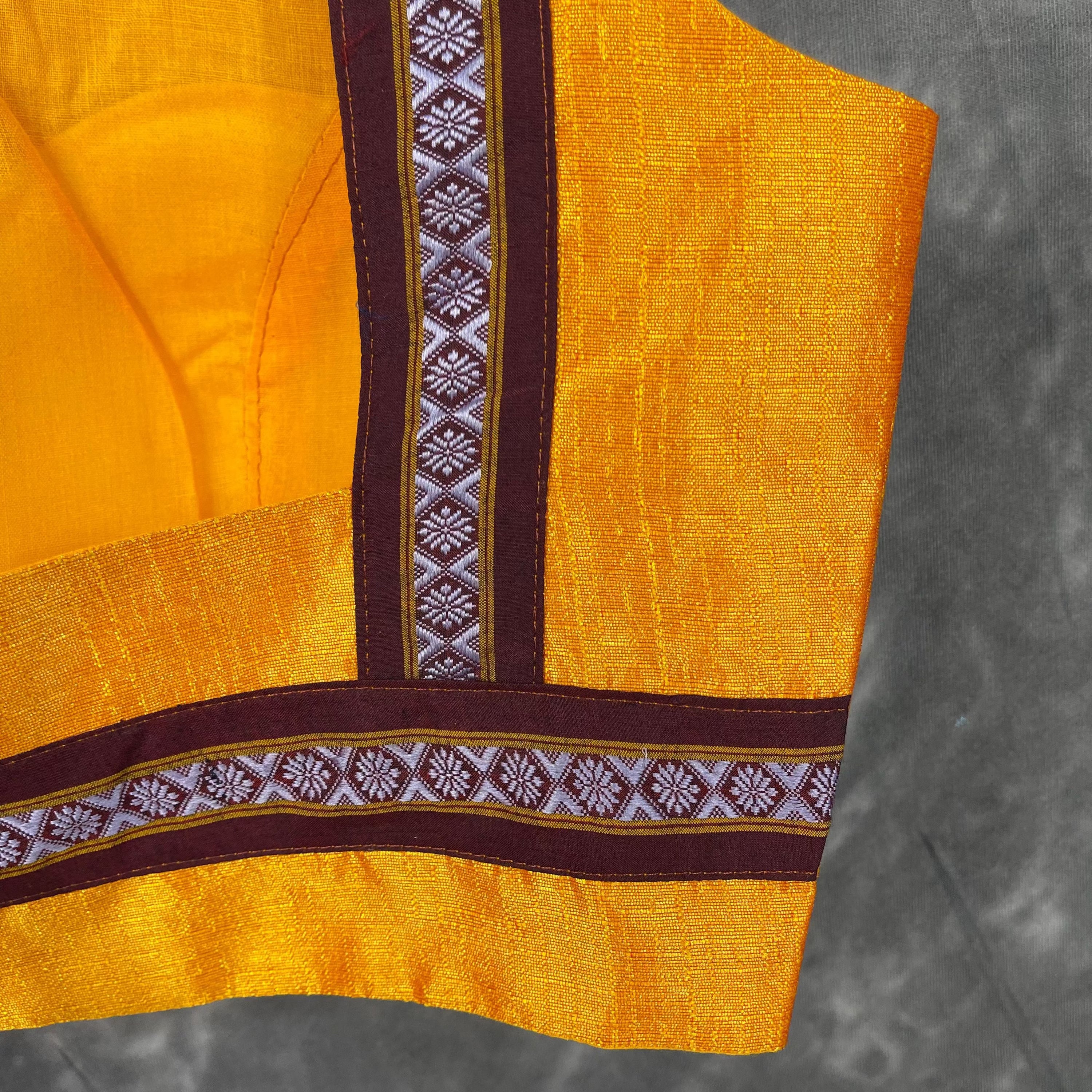 Mangalore Madness Orange Coloured Mangalore Isik/Khan Border Ready to Wear Blouse - kapda Tailor - Distacart