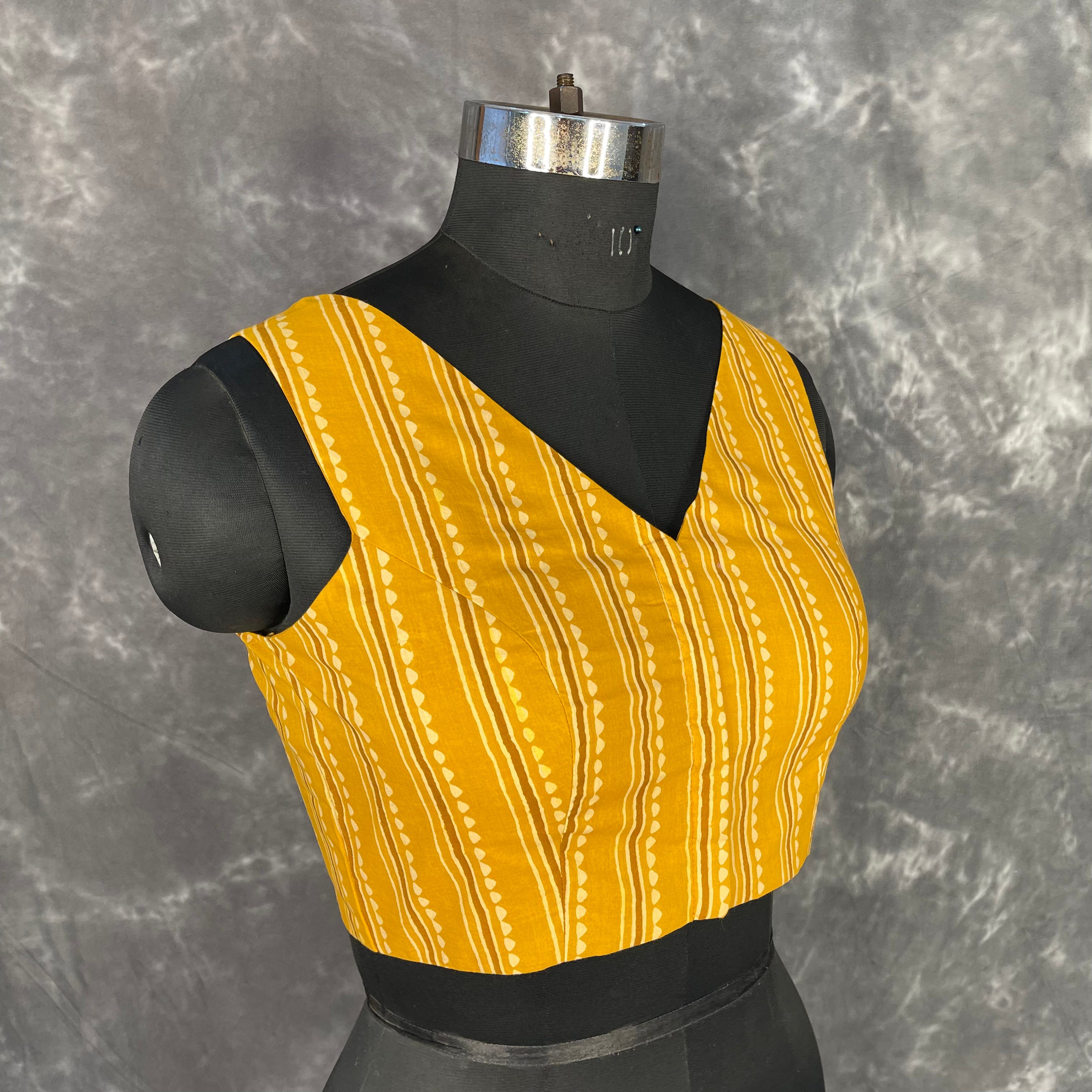 Ujla Savera Orange Coloured Cotton Printed Ready to Wear Blouse - kapda Tailor - Distacart