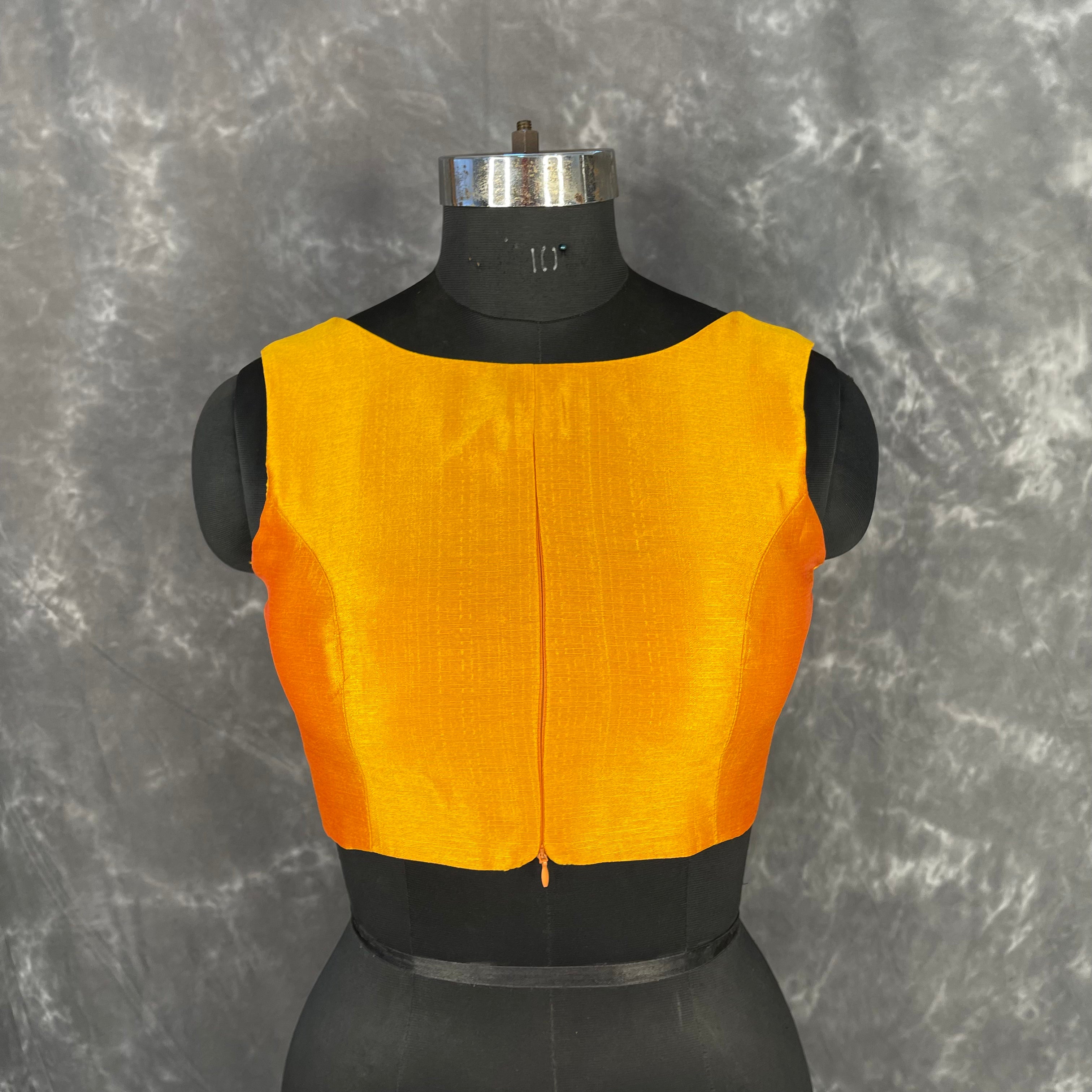Mangalore Madness Orange Coloured Mangalore Isik/Khan Border Ready to Wear Blouse - kapda Tailor - Distacart