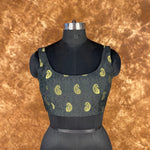 Thumbnail for Raven Black Forest Coloured Broket Cotton Ready to Wear Blouse - kapda Tailor - Distacart