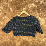 Thumbnail for Ikat Riwayaat Black Coloured Ikat Cotton Ready to Wear Blouse - kapda Tailor - Distacart