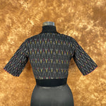 Thumbnail for Ikat Riwayaat Black Coloured Ikat Cotton Ready to Wear Blouse - kapda Tailor - Distacart
