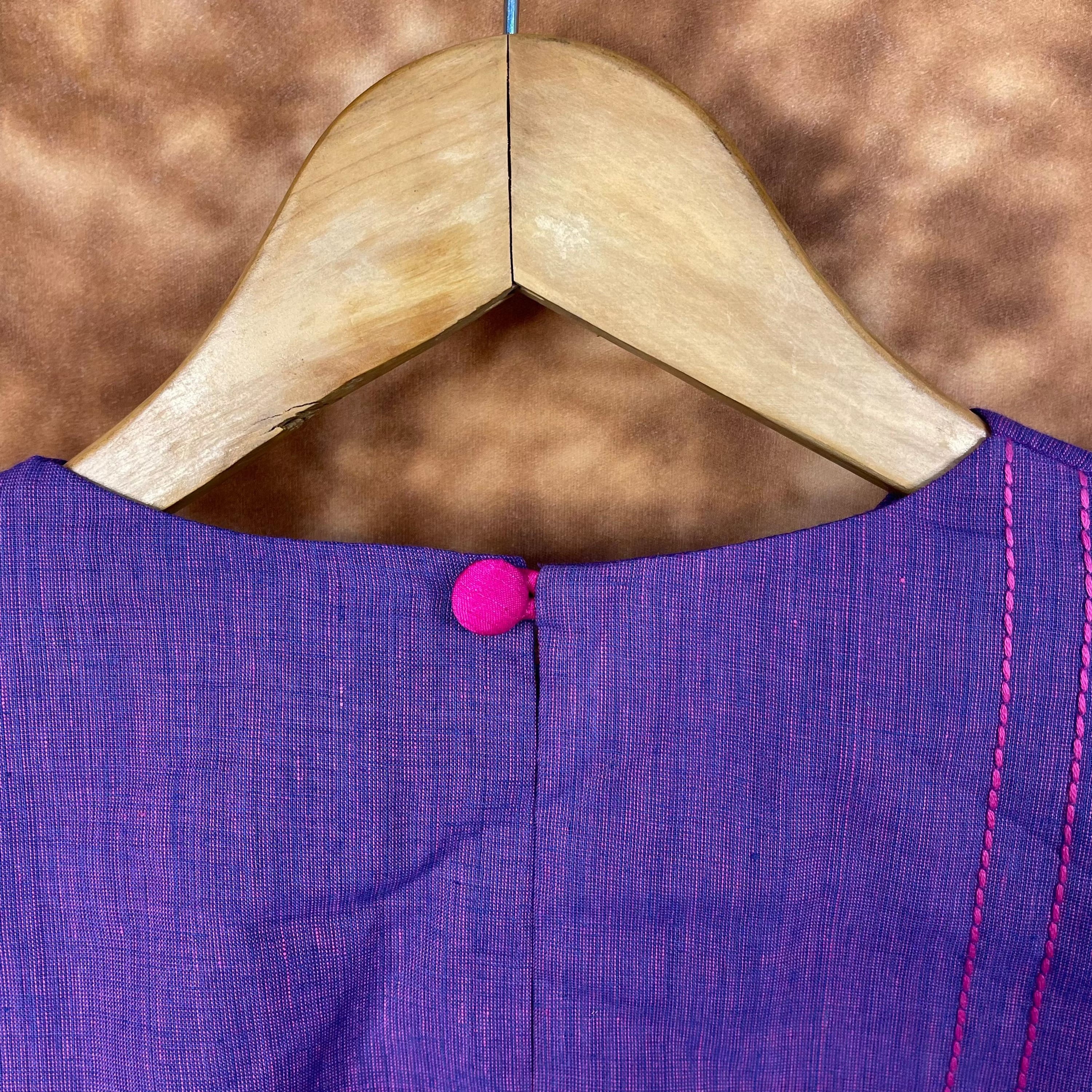 Nebula Fade Purple Coloured Handloom Cotton Ready to Wear Blouse - kapda Tailor - Distacart