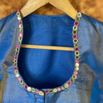 Thumbnail for Aurelia Blue Blue Coloured Silk Ready to Wear Blouse - kapda Tailor - Distacart