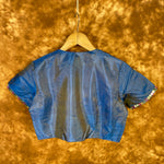 Thumbnail for Aurelia Blue Blue Coloured Silk Ready to Wear Blouse - kapda Tailor - Distacart
