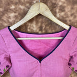 Thumbnail for Candy Floss Desire Pink Coloured Slub Cotton Ready to Wear Blouse - kapda Tailor - Distacart