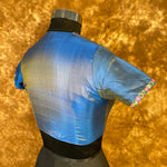 Thumbnail for Aurelia Blue Blue Coloured Silk Ready to Wear Blouse - kapda Tailor - Distacart