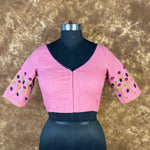Thumbnail for Candy Floss Desire Pink Coloured Slub Cotton Ready to Wear Blouse - kapda Tailor - Distacart