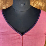 Thumbnail for Candy Floss Desire Pink Coloured Slub Cotton Ready to Wear Blouse - kapda Tailor - Distacart