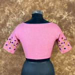 Thumbnail for Candy Floss Desire Pink Coloured Slub Cotton Ready to Wear Blouse - kapda Tailor - Distacart