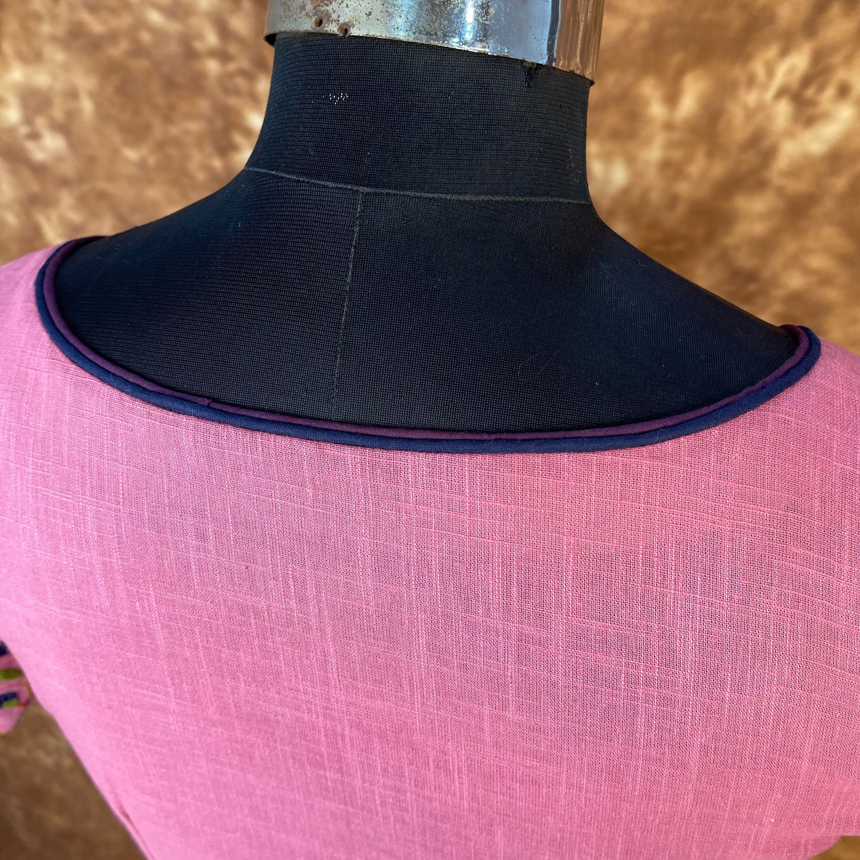 Candy Floss Desire Pink Coloured Slub Cotton Ready to Wear Blouse - kapda Tailor - Distacart