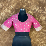 Thumbnail for Mann Mohanaa Pink Coloured Chanderi Broket Ready to Wear Blouse - kapda Tailor - Distacart